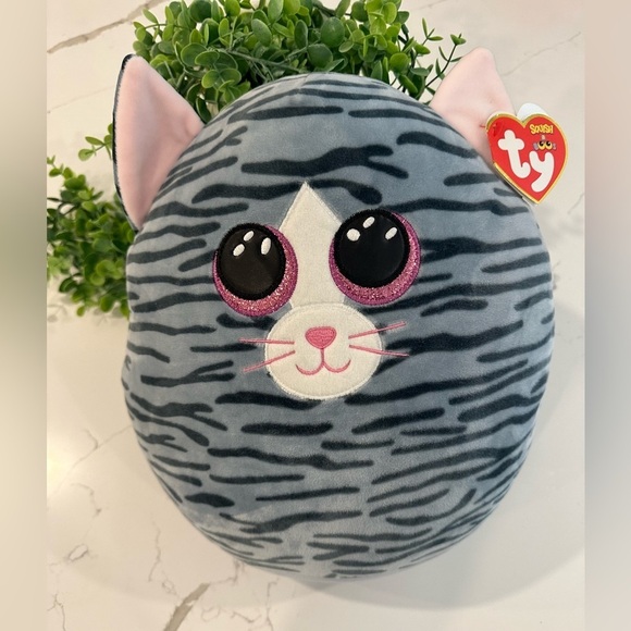 Squishmallow TY squish a boos Collection Kiki Kitty August 16 grey  black stuffy - Picture 1 of 8